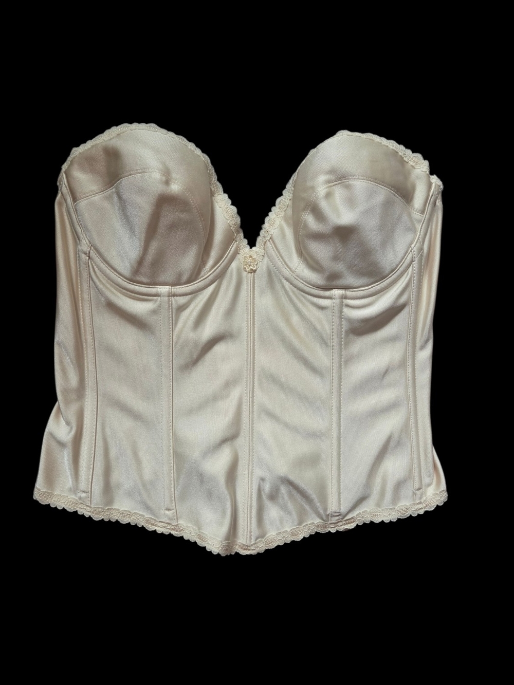 Vintage 80s Carnival Cream Corset Bustier 36C